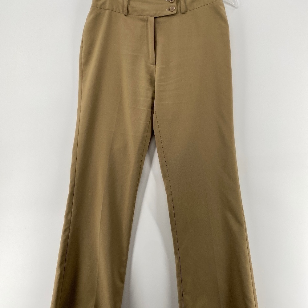 Reitmans Pants Womens Size 5 Tan Button Zip Closure Belt Loops Wide leg Office